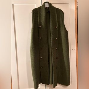 Lane Bryant long sweater vest. Olive green 18/20 good condition.